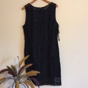 Ellen Tracy Lace Black Dress
